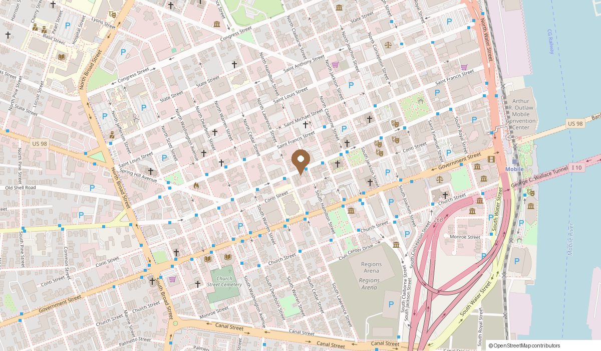 Map: 457 Dauphin Street, Mobile, AL 36602