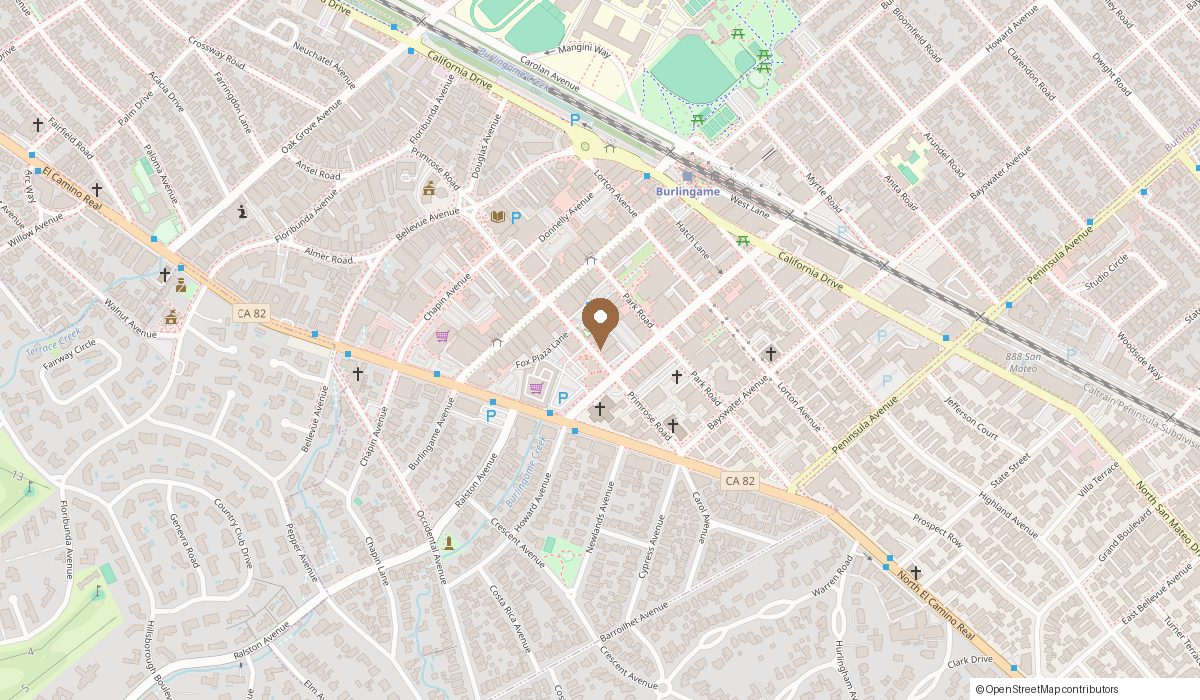 Map: 218 Primrose Road Suite 34, Burlingame, CA 94010