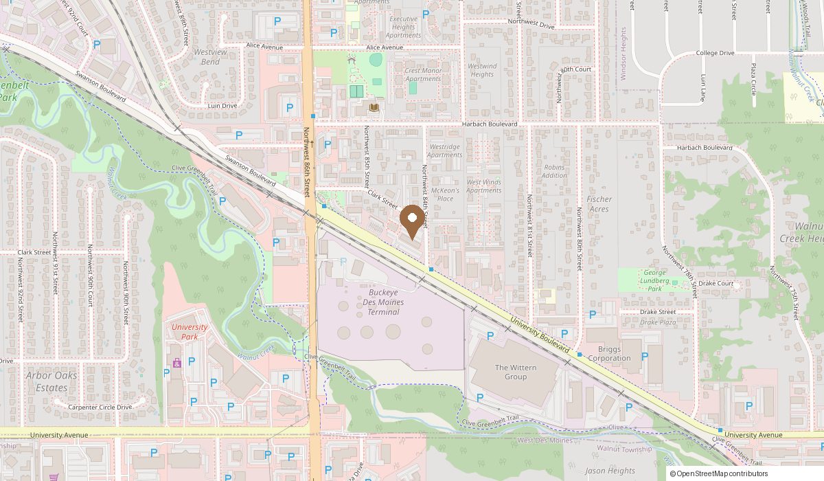 Map: 8421 university blvd suite j, clive, IA 50325