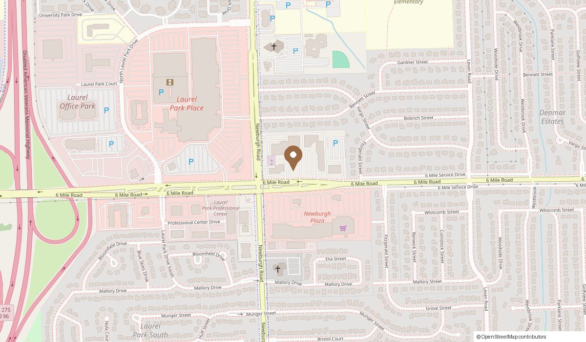Map: 37276 Six mile Rd suite #213, Livonia, MI 48152