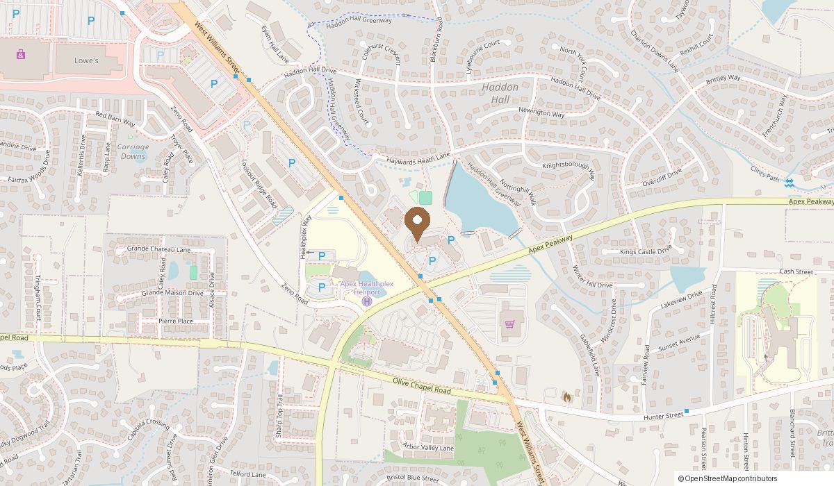 Map: 800 W Williams St Suite 107, Apex, NC 27502