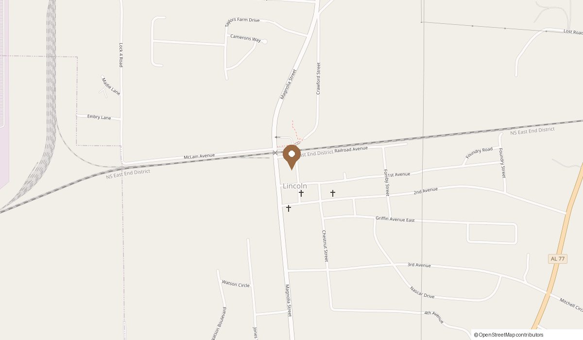 Map: 34 James Ave, Lincoln, AL 35096