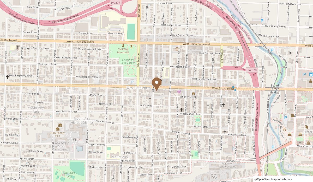 Map: 727 W Broad st, Bethlehem, PA 18018