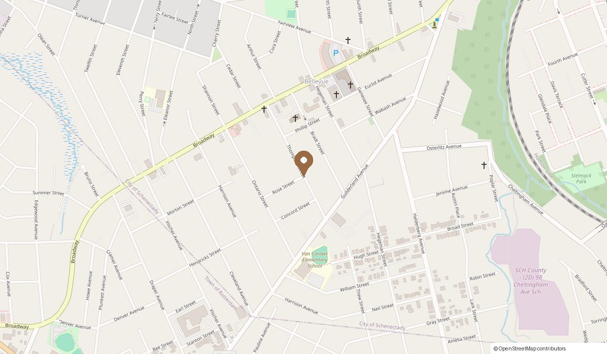 Map: Thompson St, Schenectady, NY 12306