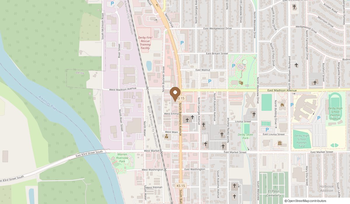 Map: 425 North Baltimore Ave suite #2, Derby, KS 67037