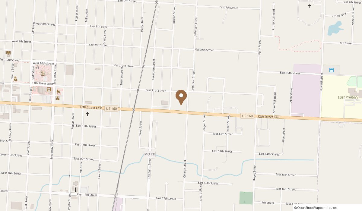 Map: 1105 Jefferson Street, Lamar, MO 64759