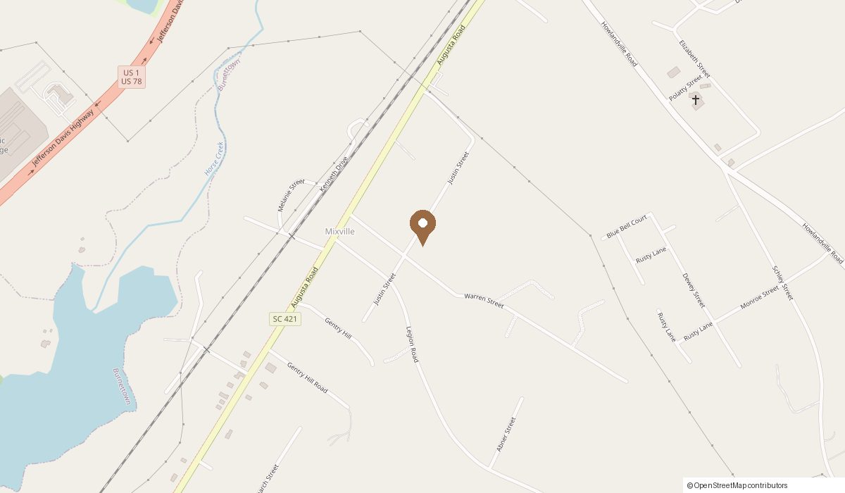 Map: 171 Justin St, Warrenville, SC 29851