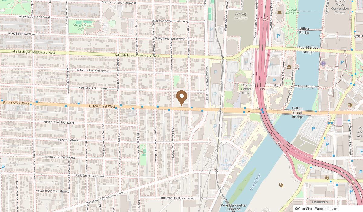 Map: 645 Fulton St W, Grand Rapids, MI 49504